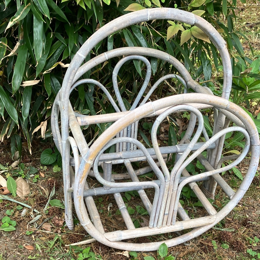 Woven Bamboo Magazine Rack in Weathered Gray - Picture 10 of 11